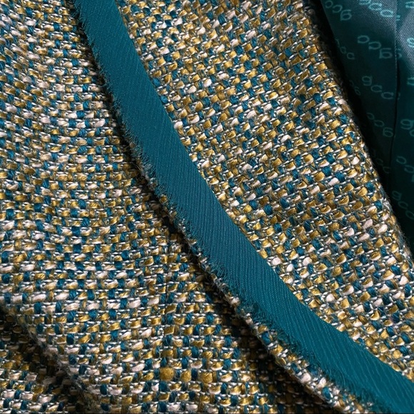 Good Clothes Green Beige Tweed Blazer Jacket - Picture 3 of 4